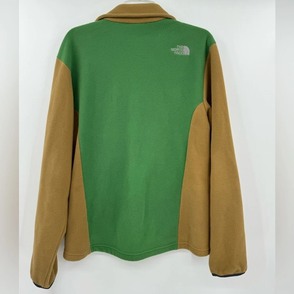 The North Face Green/Tan Fleece Jacket-Size Medium